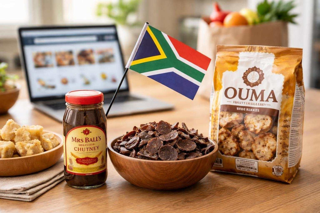 South African food products and snacks arranged for online shopping convenience in Whangarei