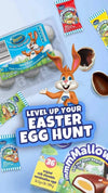 Pack of 6 colorful candy-coated beacon Easter eggs with white chocolate filling for festive celebrations
