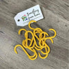 Pack of 10 yellow plastic biltong hooks for drying meat