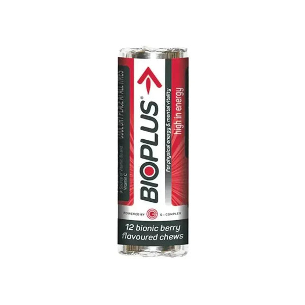 Bioplus Chewable Bionic Berry 12's pack boosting energy and focus with natural ingredients