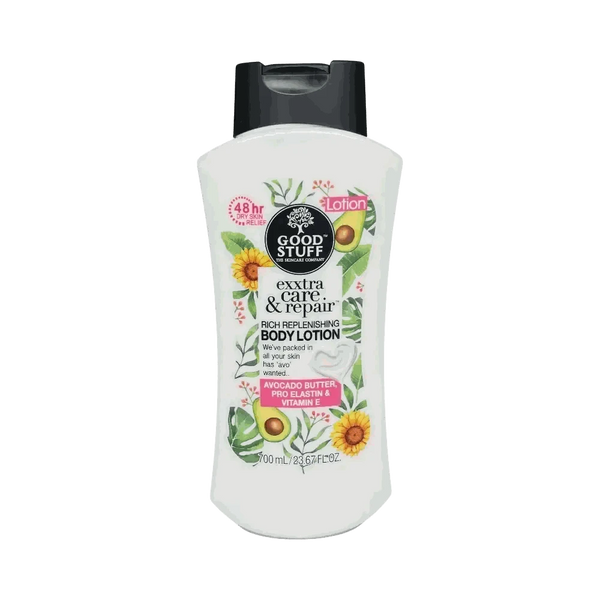 Good Stuff Exxtra Care & Repair 700ml rich replenishing body lotion with Avocado Butter and Vitamin E for dry skin hydration