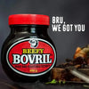 Bovril Beef and Yeast Extract 250g jar with rich, meaty flavor for spreads, cooking, and hot beverages