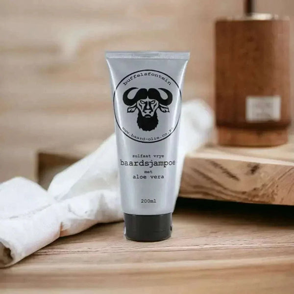 Buffelsfontein Beard Shampoo 200ml bottle for gentle sulfate-free beard cleansing and nourishment