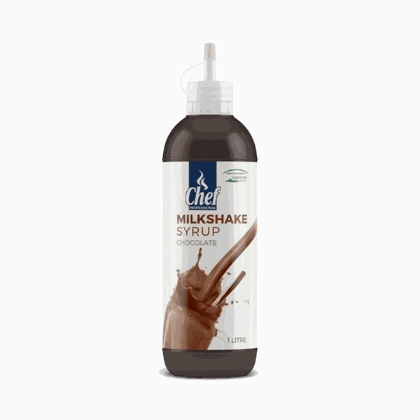 Chef Pro Chocolate Milkshake Syrup 1L bottle for rich creamy milkshakes and desserts