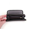 Cotton Road Large Wallet grey PU leather embossed proteas dual zip compartments 19cm x 10cm