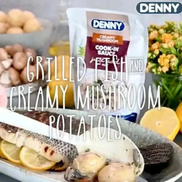 Denny Cook-in Sauce Creamy Mushroom 415g jar with mushrooms and creamy texture for cooking