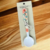 Enamel printed sugar spoon with wooden painted handle Droom Groot