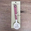 Enamel sugar spoon with wooden handle and laser engraved Suikerbos Ek Wil Jou He design