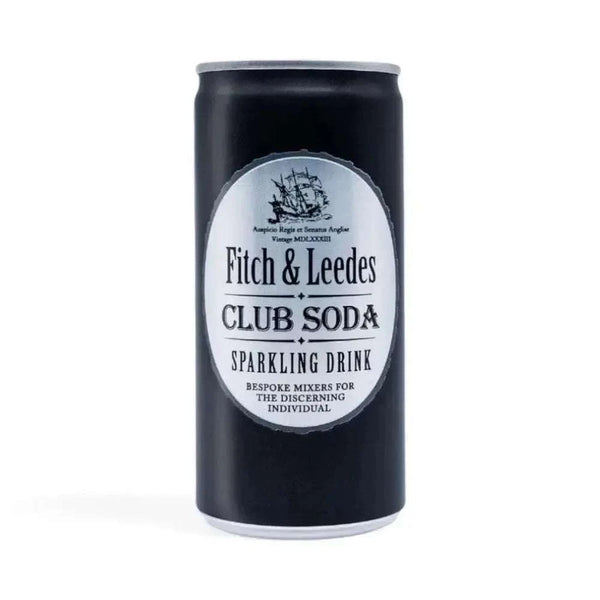 Fitch & Leedes Soda Water 200ml sparkling drink can for cocktails and refreshment