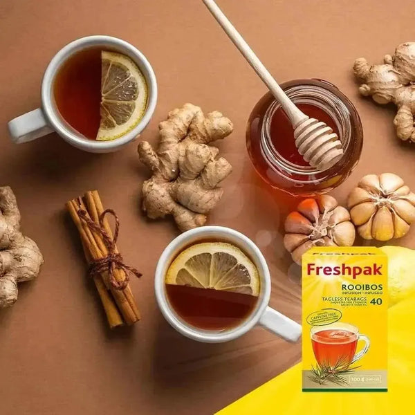 Freshpak Rooibos Tea box containing 40 tagless tea bags