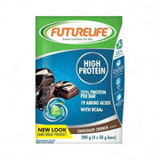 Futurelife High Protein Chocolate Crunch 200g carton with four 50g chocolate-coated protein bars