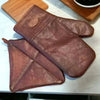 Woesmooi genuine leather gloves and potholder set for men