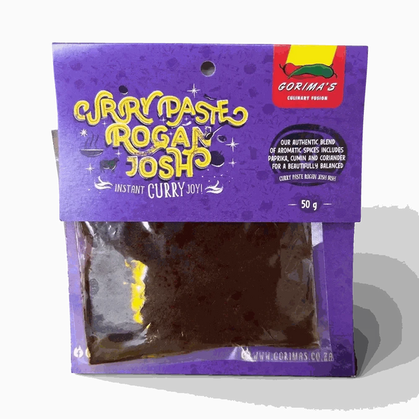 Gorima's Spice Rogan Josh Curry Paste 75g jar with aromatic Indian spices for flavorful curry