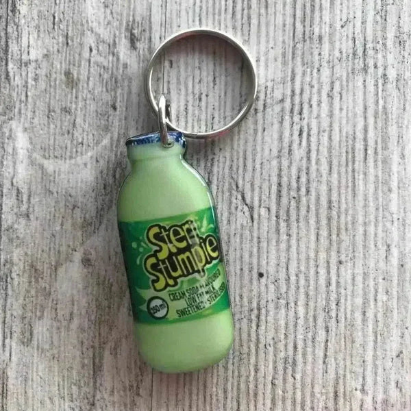 Colorful resin grocery keychains as unique gifts for house or car keys, 5cm size.