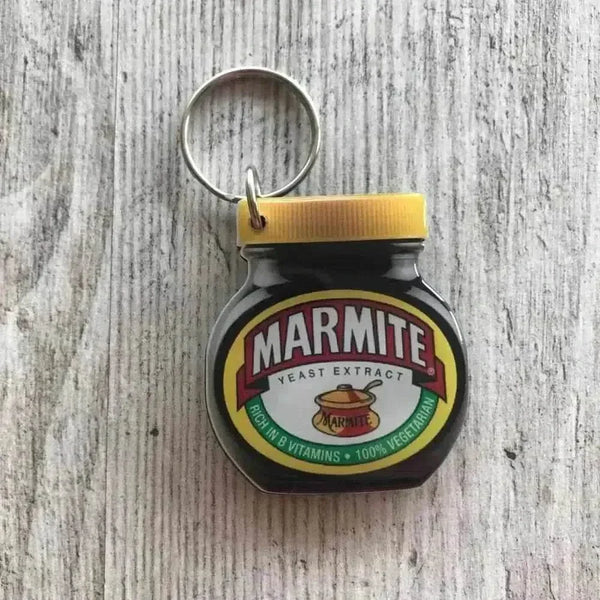 Colorful resin grocery keychains measuring 5cm, perfect gifts for family and friends.