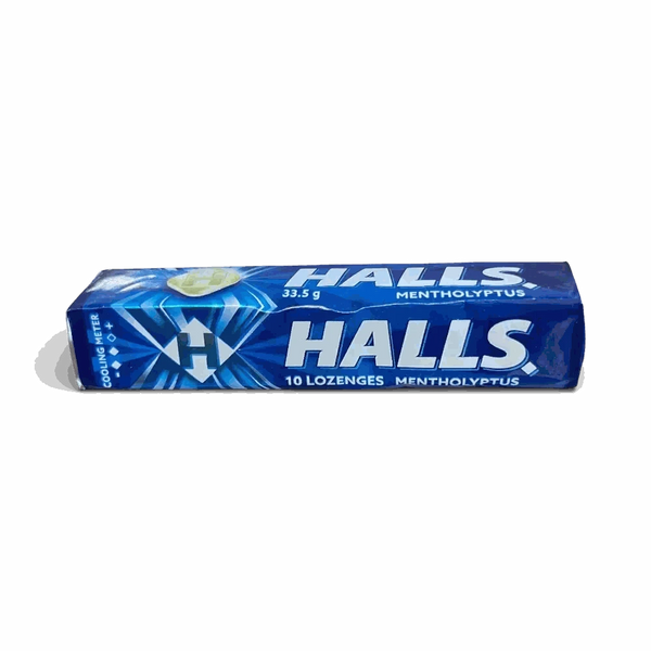 Halls Mentholyptus 33.5g pack of 10 menthol eucalyptus lozenges for throat relief and fresh breath