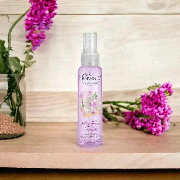 Oh So Heavenly Classic Care Body Spritzer Bye Bye Stress 100ml with chamomile, geranium, and lavender fragrance