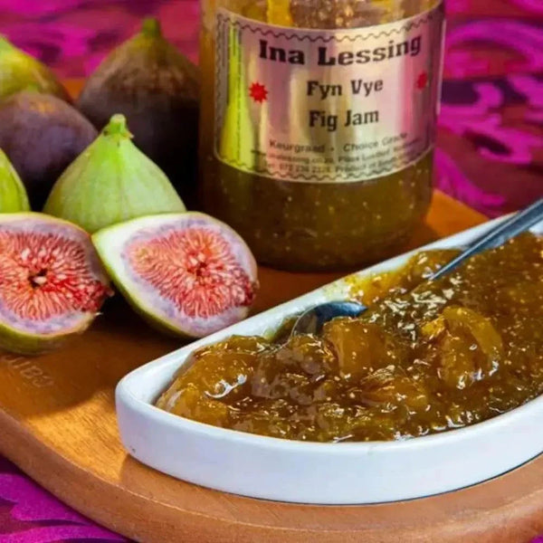 Ina Lessing Fig Smooth Jam 500g jar with smooth fig jam spread