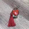 Keyring - Red Heart with Hope large 50mm red heart charm