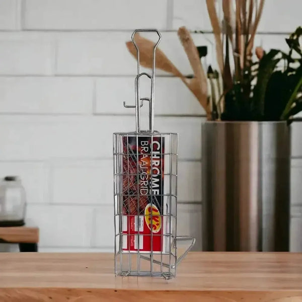 LK's Chrome Plated Mild Steel 3-slice toaster grid for Braai Broodjies grilling