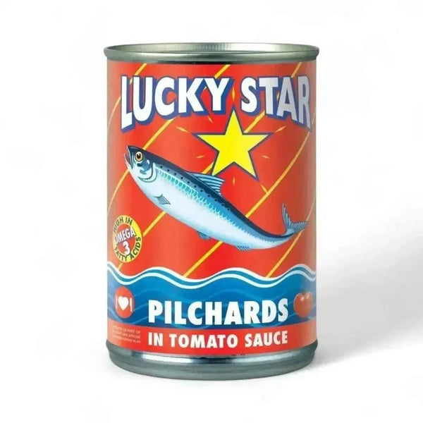 Can of Luckystar Pilchards in Tomato Sauce 400g with sustainable sourcing and MPI compliance