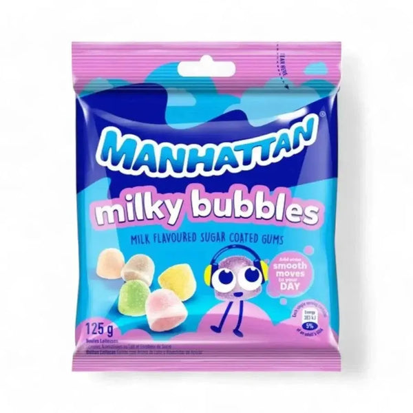 Manhattan Milky Bubbles 125g milk-flavored sugar-coated chewy gums pack