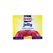 Moir's Cherry Jelly 80g packet with rich cherry flavor and smooth texture, no artificial additives