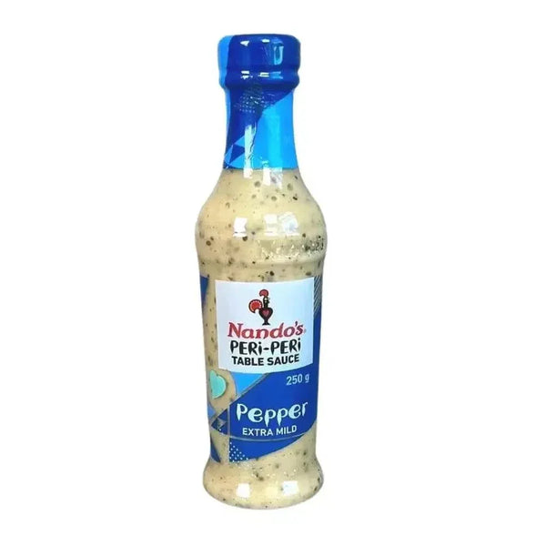 Nando's Peri-Peri PEPPER Extra Mild Sauce 250g bottle with black pepper and peri-peri flavor