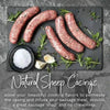 Fresh sausages made with natural sheep casings
