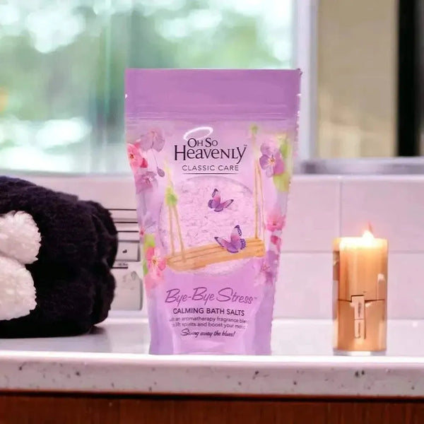 Oh So Heavenly Classic Care Bath Salts Bye Bye Stress lavender chamomile relaxing bath soak 450g