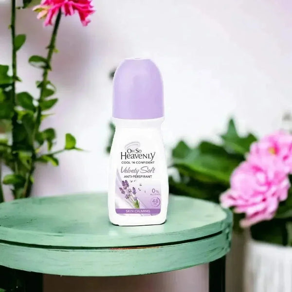 Oh So Heavenly Cool ‘n Confident 0% alcohol anti-perspirant roll-on with 48hr odor and wetness protection