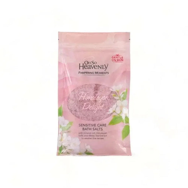 Oh So Heavenly Himalayan Delight Sensitive Care Bath Salts 1.2kg with Himalayan pink salts and white tea extract for gentle, relaxing skincare