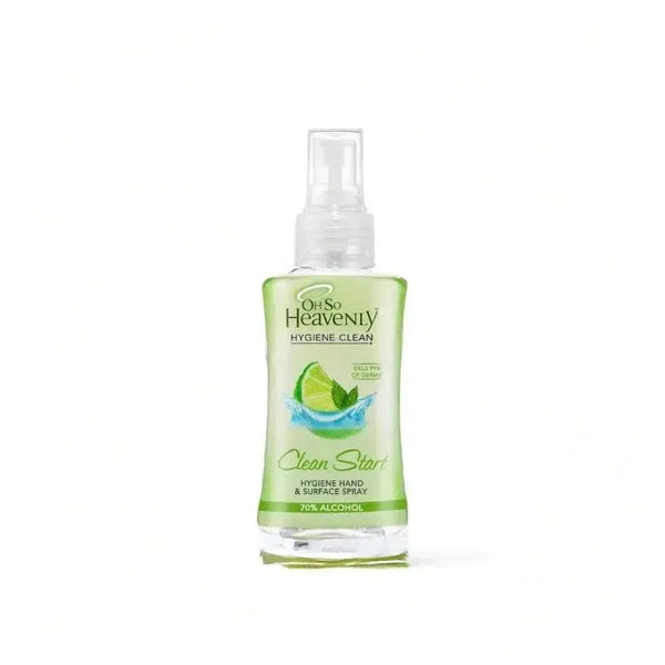 Oh So Heavenly Hygiene Clean Start 90ml hand and surface spray with 70% alcohol for germ protection and surface cleaning