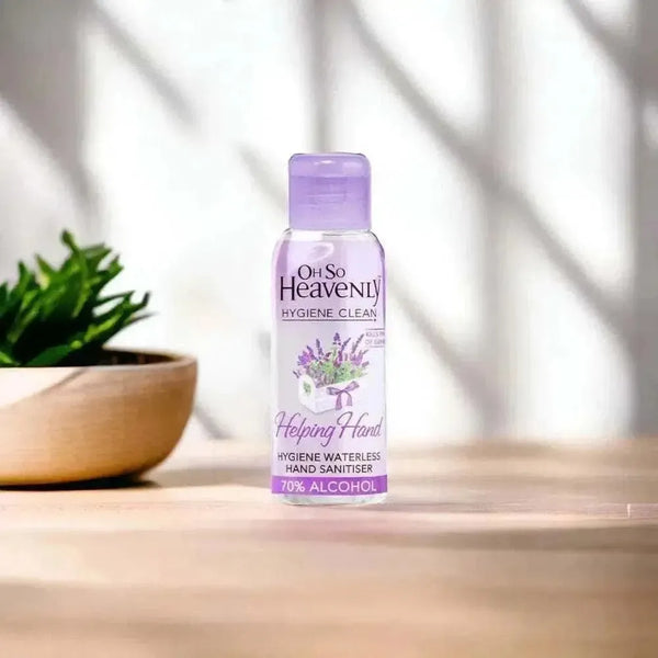 Oh So Heavenly Hygiene waterless hand sanitiser 60ml with 70% alcohol and lavender scent