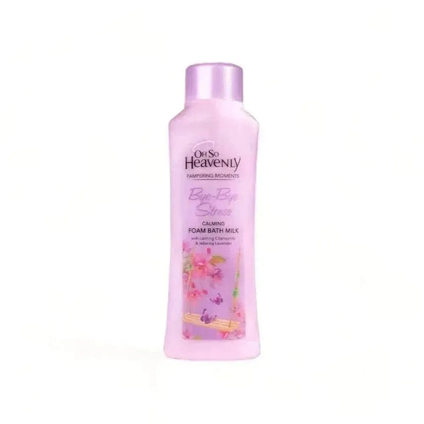 Oh So Heavenly Pampering Moments foam bath milk with lavender and chamomile for stress relief, 750ml bottle