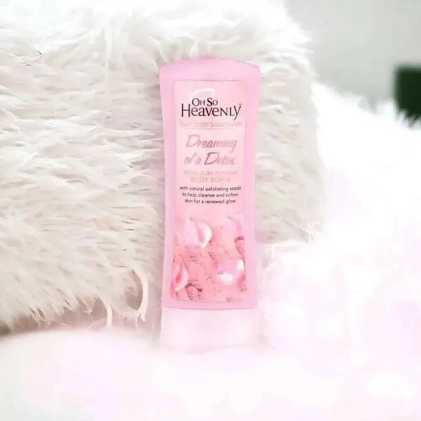 Oh So Heavenly Self Care Sanctuary Body Scrub 300ml with rosa clay and strawberry seeds for detox and smooth skin