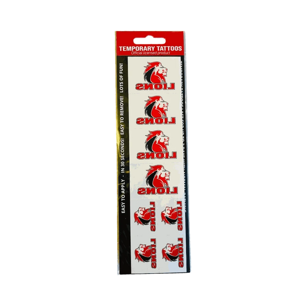 Olive Temporary Tattoo strips featuring official Lions logos for easy application and temporary wear