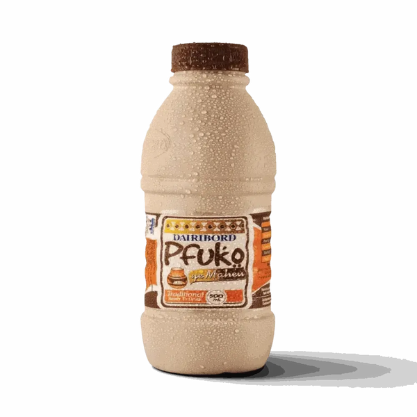 500ml bottle of Dairibord Pfuko Maheu traditional Zimbabwean fermented maize drink Steri Stumpie