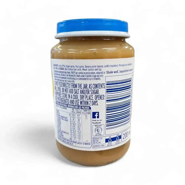 Purity Puree Jar Four Fruits 200ml baby fruit blend with apple, pear, banana, and pineapple puree