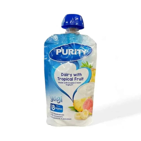 Purity Sachet Yogi 110ml with creamy yogurt and tropical fruit for babies from 8 months