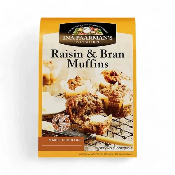 Ina Paarman's Raisin & Bran Muffin Mix 700g high-fibre breakfast baking mix with raisins and bran