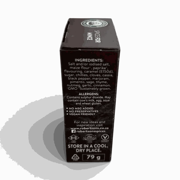 Robertsons Refill Spice for Mince 79g pack enhancing mince dishes with exotic South African flavors