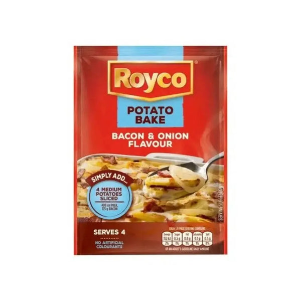 Royco Potato Bake Bacon & Onion 40g packet with herbs and garlic for creamy baked potatoes