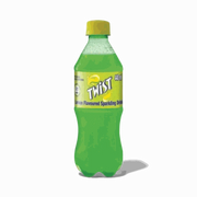 Schweppes Lemon Twist 440ml sparkling lemon flavored soft drink bottle with yellow cap
