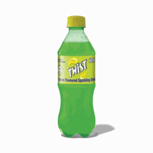 Schweppes Lemon Twist 440ml sparkling lemon flavored soft drink bottle with yellow cap