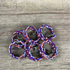 Blue red white beaded serviette rings 6 pack made with love