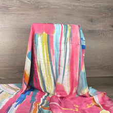 Scarf - Silk Feel Multicolour with A Yellow Flower - Something From Home - South African Shop