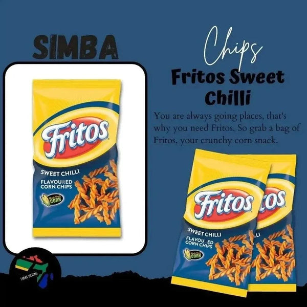 Simba Fritos Sweet Chilli 120g bag of crunchy sweet chili flavored corn chips snack