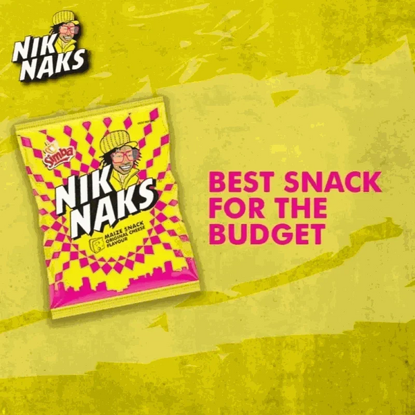 Simba Nik Naks Cheese 135g pack with zesty cheesy crunchy snack from South Africa