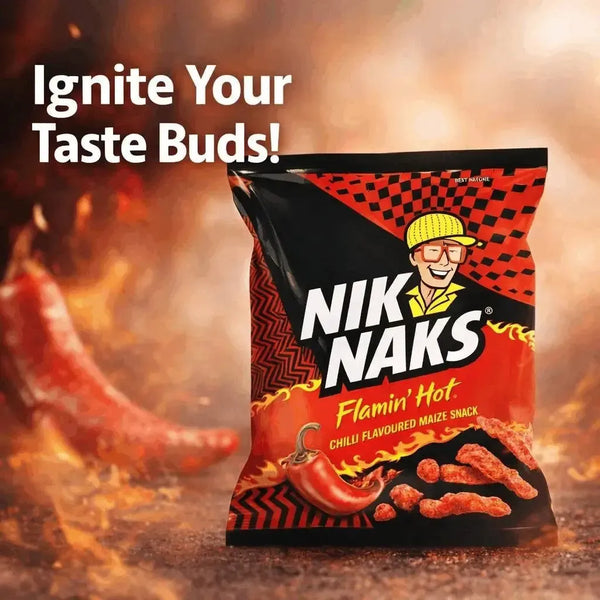 Simba Nik Naks Flamin Hot Chilli Flavoured Maize Snack 135g Facebook Ad